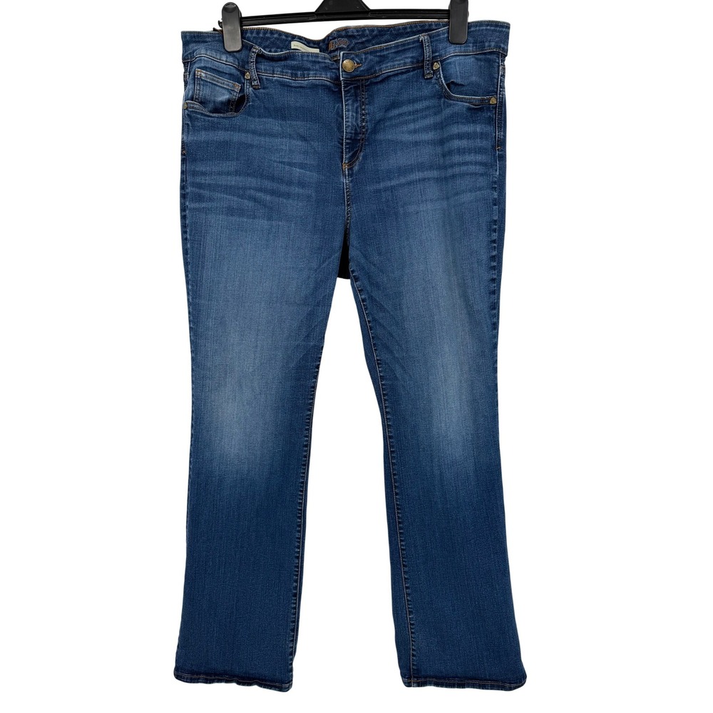 Kut from the Kloth Baby Bootcut Jeans Medium Wash Blue Plus Size 24W